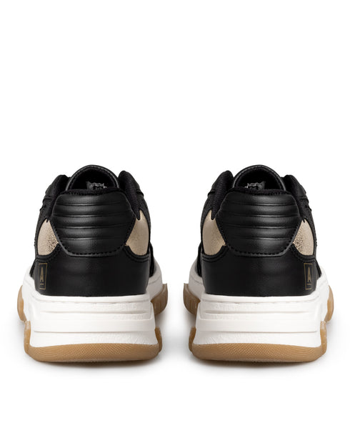 Tenis Negro Combinado Oro 7953
